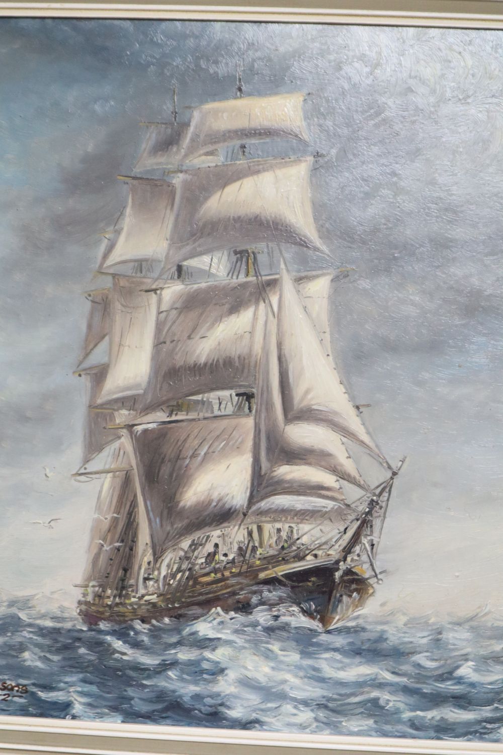 Max Parsons A.R.C.A. (1915-1998), oil on board, Joseph Conrad, signed and dated 1972 and another of fishing vessels